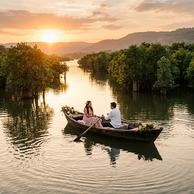 Cinematic Boat Photography: Posing at Moti Bhamri Riverfront